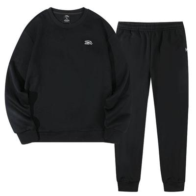 安踏加绒套装男士宽松休闲运动服