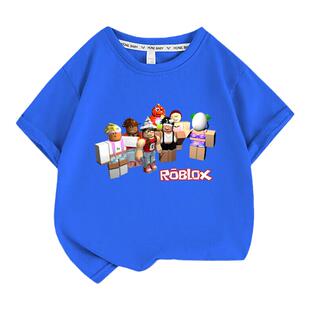 ROBLOX衣服儿童短袖童装周边夏T恤男童纯棉打底衫宝宝印花半袖ins