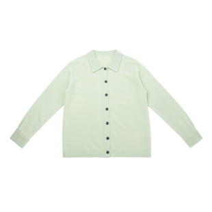 LEMAER乐玛尔 100%CASHMERE山羊绒翻领开衫女长袖休闲气质开衫