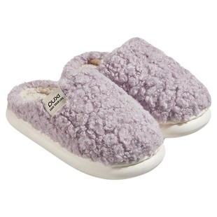 朴西保暖棉拖鞋女家居室内静音冬季新款加绒加厚情侣厚底防滑家用