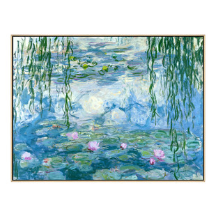 睡莲莫奈欧式花卉油画单幅挂画客厅无框画书房餐厅壁画酒店艺术画