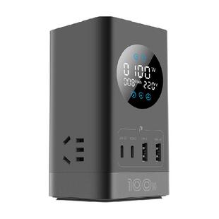 公牛小电舱快充100W智能数显立式插座多功能桌面办公接线板排插