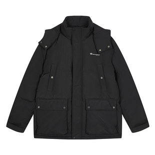 Champion冠军羽绒服男25冬季新款外套休闲风宽松中长款休闲连帽女