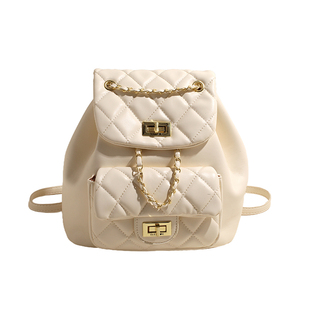 小香风双肩包包女士2025新款美式复古风大学生上课书包上班电脑包