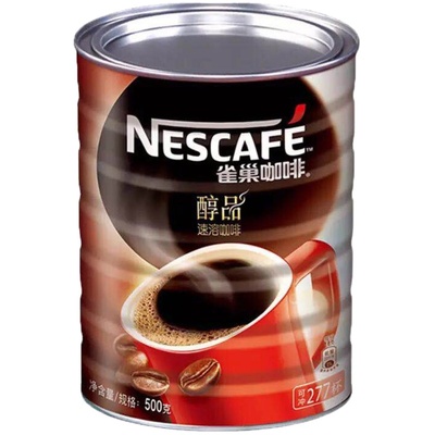 雀巢醇品黑咖啡粉500g罐装桶装