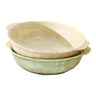 奶油风酸菜鱼大盆碗家用双耳汤碗陶瓷大号汤盆水煮鱼毛血旺专用碗