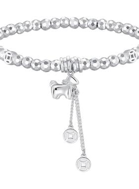 潮宏基马年生肖足银手链