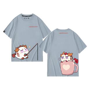 游戏周边明日方舟龙泡泡年夕令重岳短袖T恤衫男女纯棉上衣服夏季
