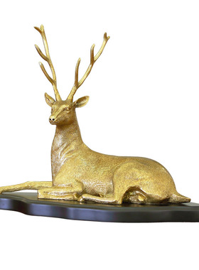 纯铜卧鹿摆件招财鹿欧式家居美式