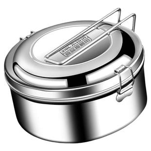 316不锈钢饭盒食品级双层蒸饭饭盒上班族学生专用老式铁饭盒圆形