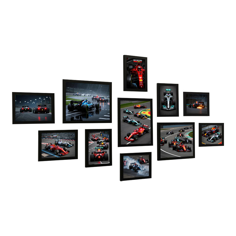 F1赛车竞速动感相框挂画
