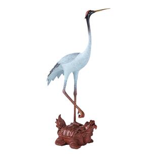 铜仙鹤摆件龟鹤仿古青铜器丹顶鹤仙鹤祝寿贺礼家居客厅办公室装饰