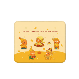 星星人鼠标垫女生小号锁边办公室桌垫创意高颜值鼠标垫子轻奢高级