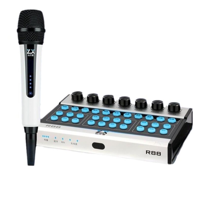 怡乐星R88手机直播声卡套装电脑录音话筒户外抖音唱k歌无线麦克风