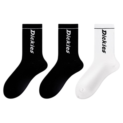 Dickies袜子男款2026马年春夏青少年中筒袜防臭本命年红色袜子女