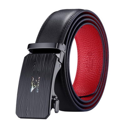 七匹狼男士皮带真皮本命年红腰带