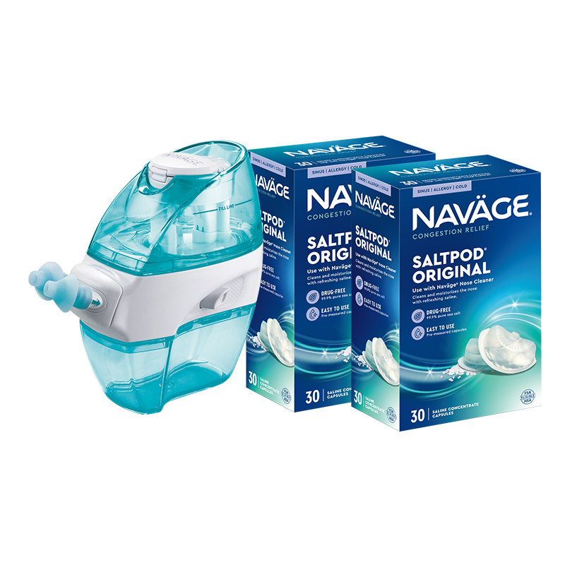 【自营】美国NAVAGE负压洗鼻器+洗鼻盐*2 鼻炎鼻塞鼻腔冲洗器家用