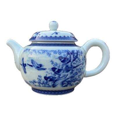 景德镇七丞堂陶瓷青花花鸟喜上眉梢泡茶壶单个家用功夫茶具过滤壶