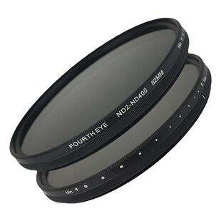 Fourth Eye超薄可调ND2-400减光镜58单反67通用尼康52/77mm82滤镜