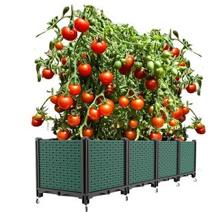 带轮种植箱移动花箱竹子花盆塑料户外种菜专用箱大号阳台庭院特大