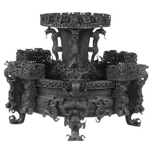 铜聚德 纯全铜仿古青铜器 战国曾侯乙尊盘盛酒器收藏风水礼品摆件