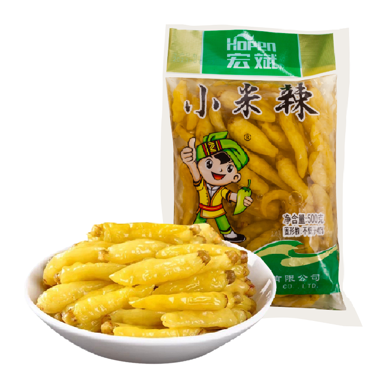 宏斌小米辣泡椒500g云南辣椒朝天椒泡菜自制泡椒鳳爪調(diào)料海天控股