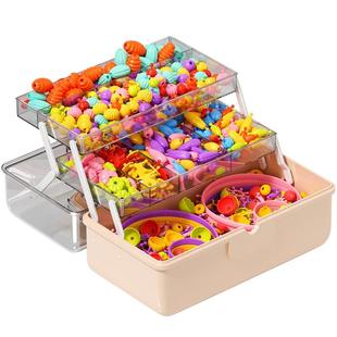 手工diy材料穿珠子百变波普串珠手链儿童项链宝石玩具女孩子手串