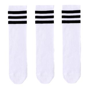 斑比儿童长筒袜夏季薄款网眼学生高筒袜棉袜过膝男女童足球袜子白