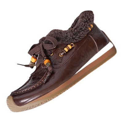 VCA女鞋加绒保暖真皮雪地靴短靴