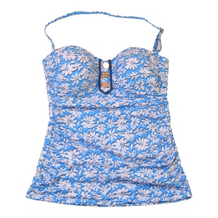 美国时尚品牌LIL**海边印花单件泳衣保守显瘦性感泳装上衣多款