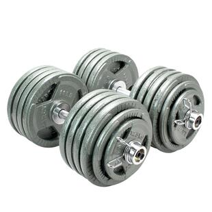 大重量烤漆奥杆大孔纯铁40 50 60 80 100KG哑铃男士家用健身一对