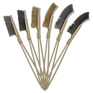 保联钢丝刷带柄不锈钢丝刷镀铜丝铁丝刷除锈缝隙凹槽清理清洁刷头