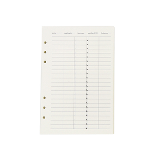 简约6孔活页本内页活页替换芯纸加厚活页纸a5/a6方格网格空白横线