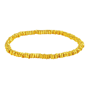 老庙黄金足金盘缠手串碎碎金手链碎金子5D闪耀经典送礼