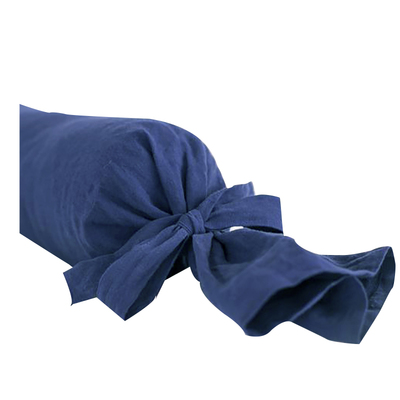 枕套亚麻糖果纯色枕套圆形长条