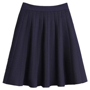 短裙冬半身高腰伞裙厚a字裙秋冬半身裙毛衣搭配蓬蓬裙小个子半裙