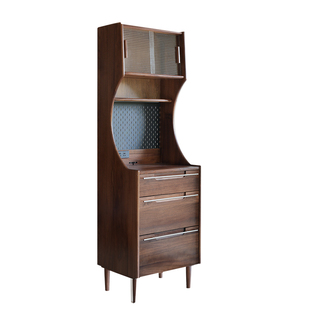 浮生记/中古餐边柜黑胡桃木储物柜置物柜小户型靠墙一体收纳柜子