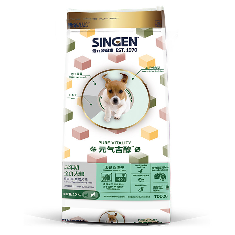 发育宝狗粮鸭肉梨青海苔犬粮10kg