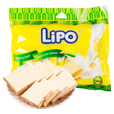 Lipo榴莲味面包干大礼包零食300g