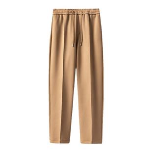 威廉福克斯男装2026秋冬加绒裤子男款垂感直筒宽松长加厚裤抽绳裤