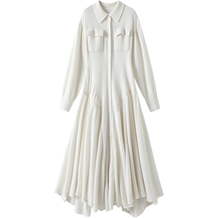 气场瞬间爆棚！纯山羊绒衫女长款连衣裙子羊绒毛衣针织开衫大摆裙