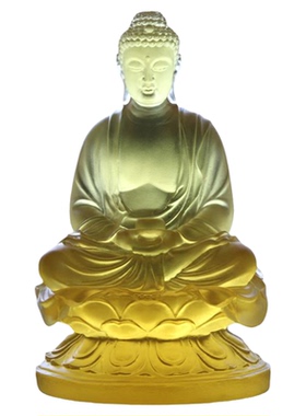 寺院供奉药师佛居家琉璃工艺品