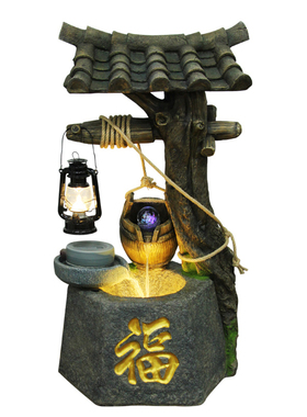 中式风创意喷泉庭院造景落地摆件