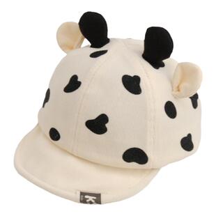 婴儿帽子春秋卡通奶牛棒球帽宝宝超萌软檐鸭舌帽男女6-12个月遮阳