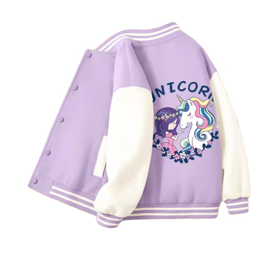 女童棒球衫秋冬款小学生加绒外套