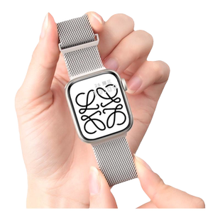 适用apple watch11表带苹果10代手表s7米兰磁吸金属s5男女iwatch7/8/6/5/SE腕带s8/s9替换智能配件透气ultra