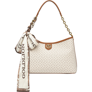 金利来2025新款小众女包手提包复古文艺百搭单肩印花包通勤大容量