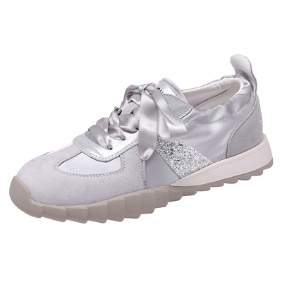 达芙妮银色德训新款运动休闲女鞋