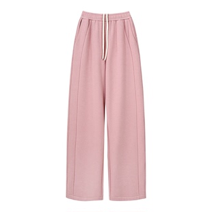 SEAWHEN海维恩冬季加绒加厚裤子女立体剪裁慵懒风高腰糯米休闲裤