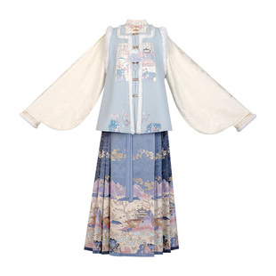 【重回汉唐桃之夭夭】竖领对襟袄比甲新中式秋冬马面裙女明制汉服